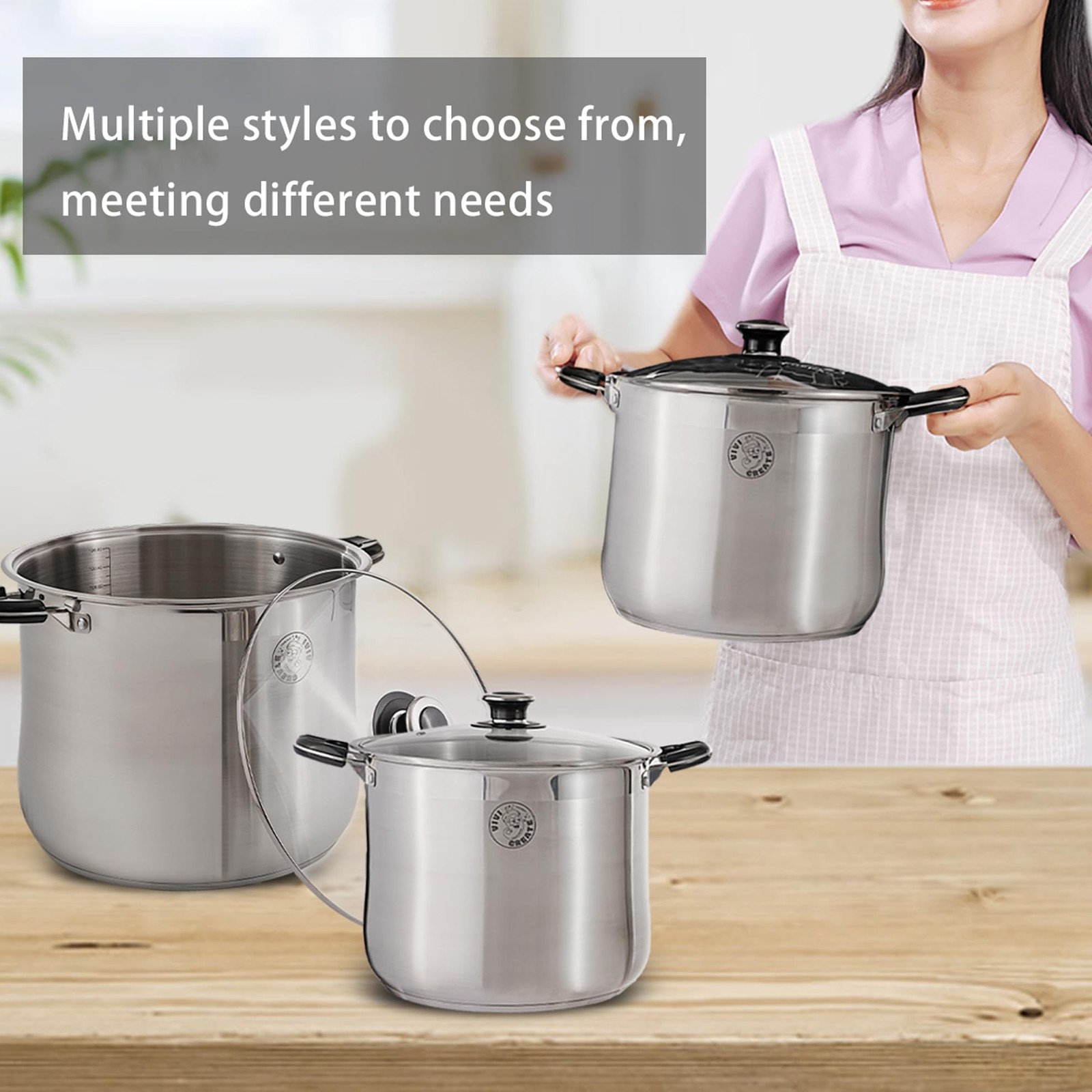 Stainless Steel Stock Pot with Lid Large Soup Seafood Boil Cooking Pot 22.5 QT