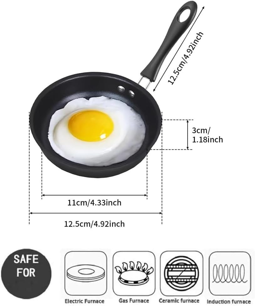 Nonstick Frying Pan 5 Inch (12.7cm) Round Egg Pan One Egg Fry Pan Egg Pancake