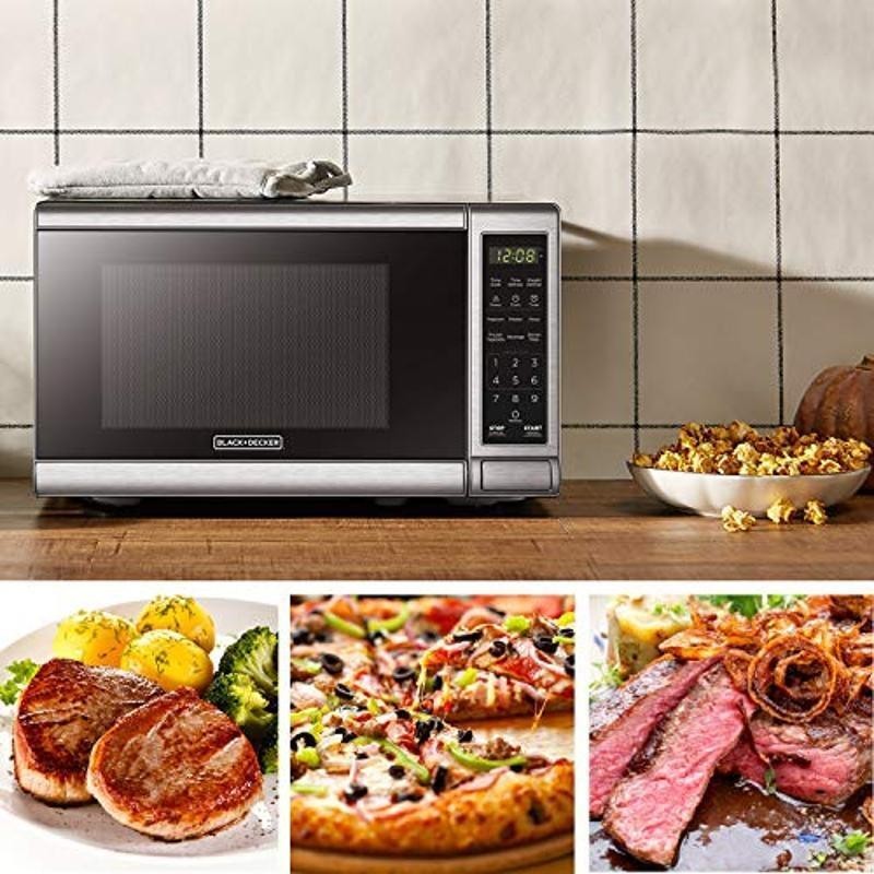 700 W Stainless Steel Microwave Oven W/ LED Control Panel Child Safety Lock New