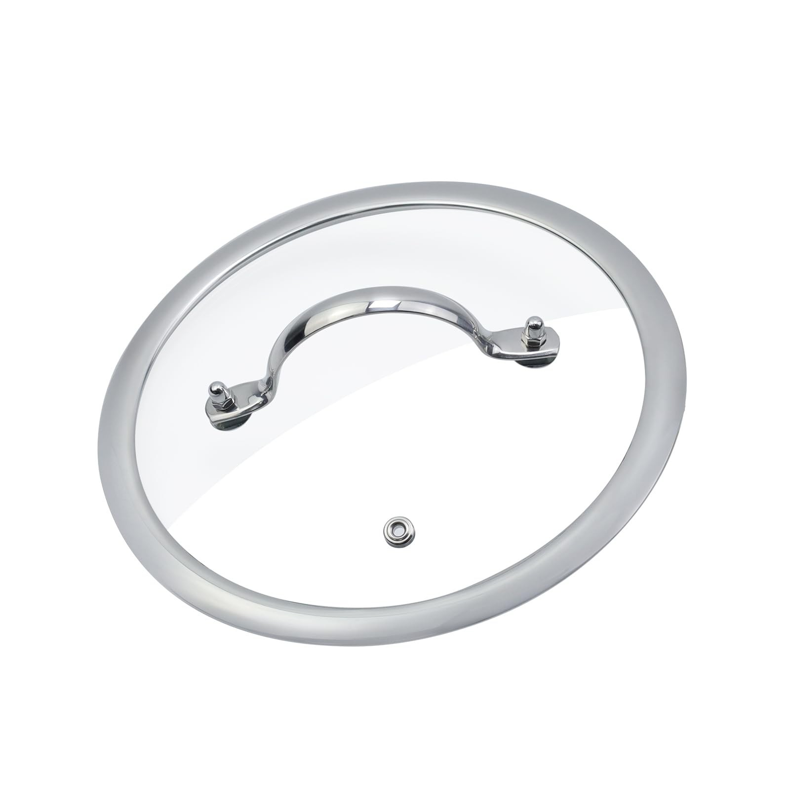 8″ Clear Glass Frying Pan Lid Replacement Cover, 428°F Heat Resistant, Stainless