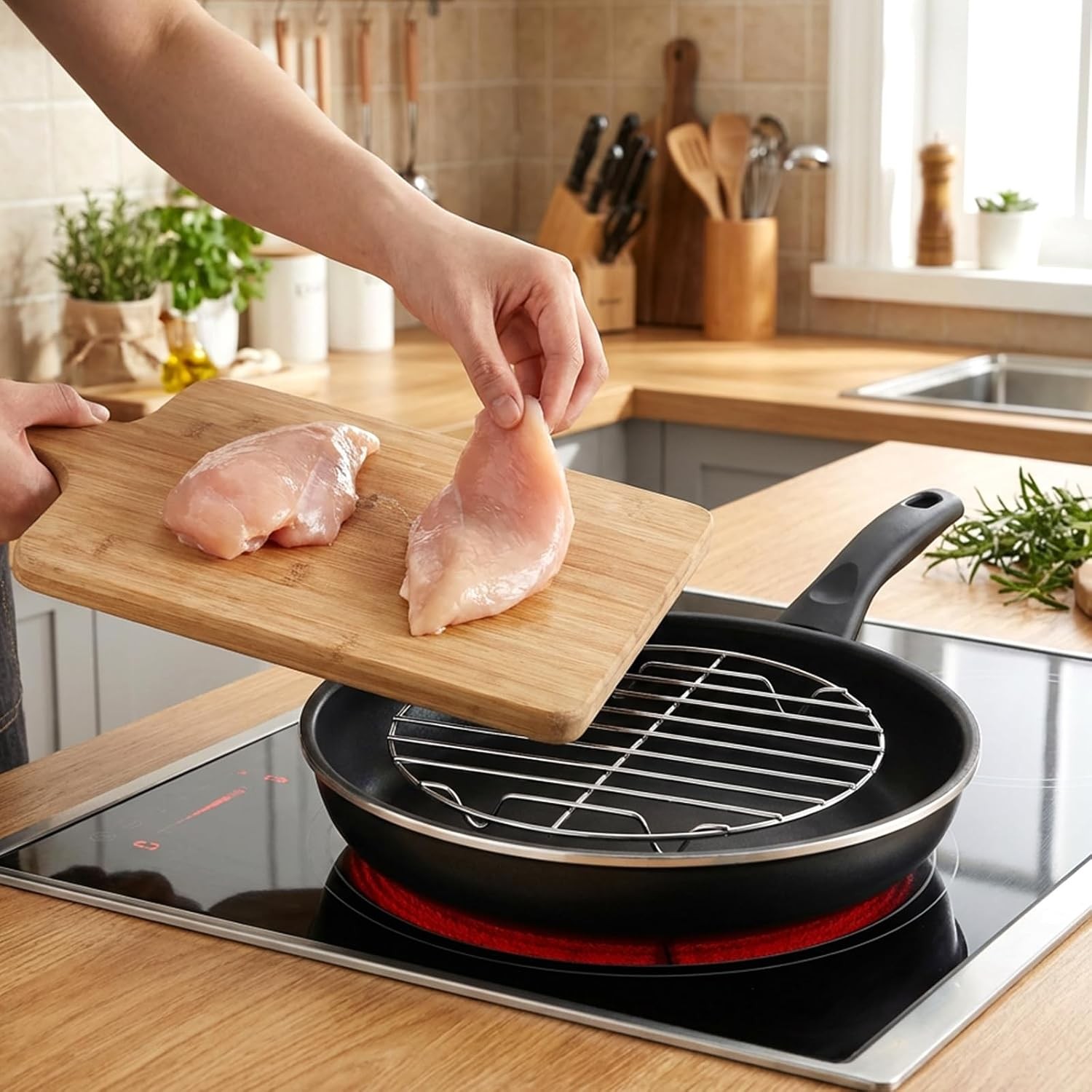 6.77” Stainless Steel Steamer Rack Steaming Rack Pot Accessories for Roasting