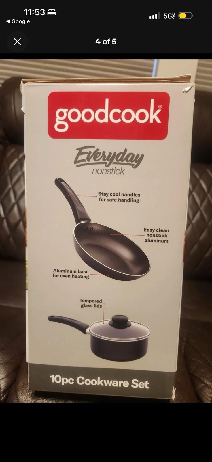 Bradshaw Home Goodcook 10Pc Nonstick Cookware Set – New In Box