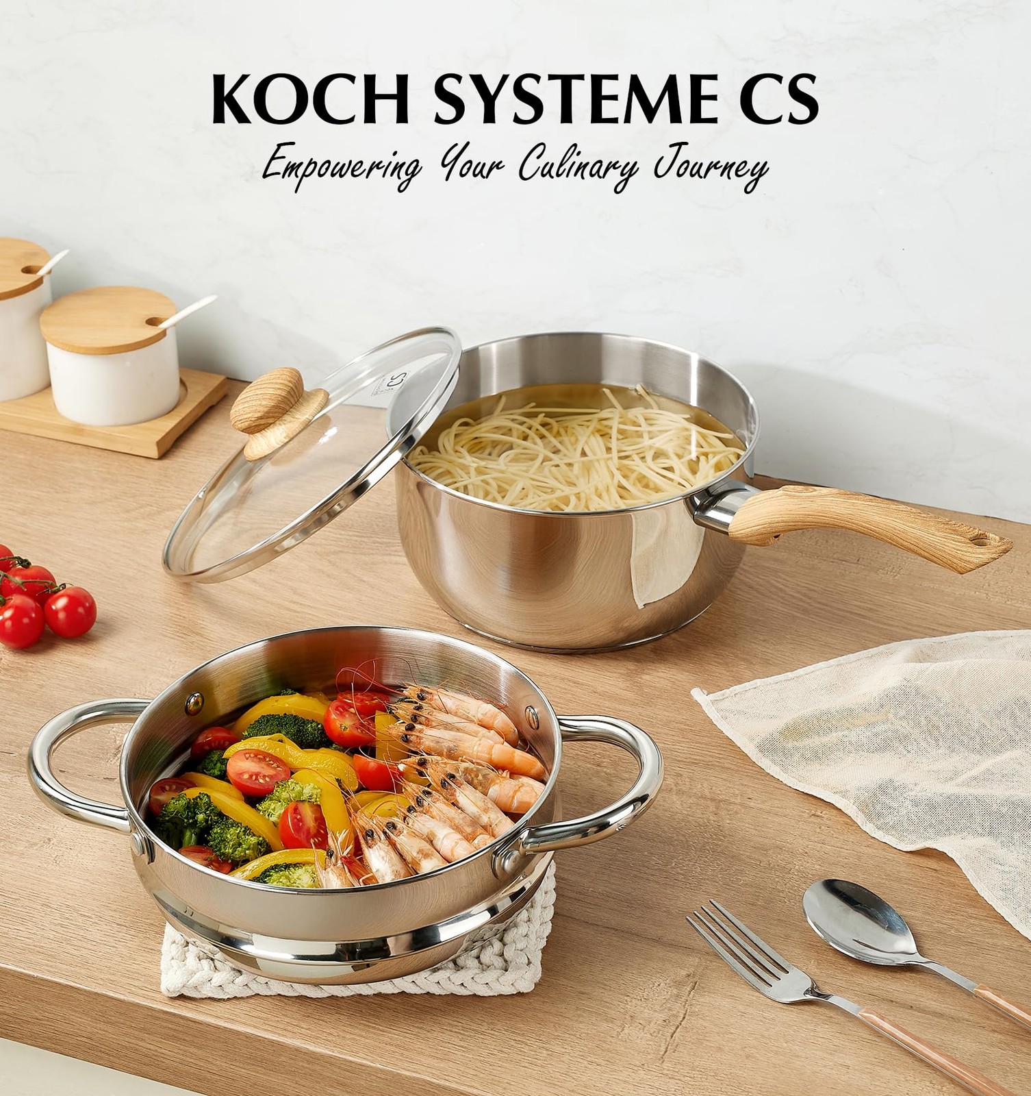 Stainless Steel Saucepan Set with Steamer, 18/10 Stainless Steel Pots 1QT 2QT…