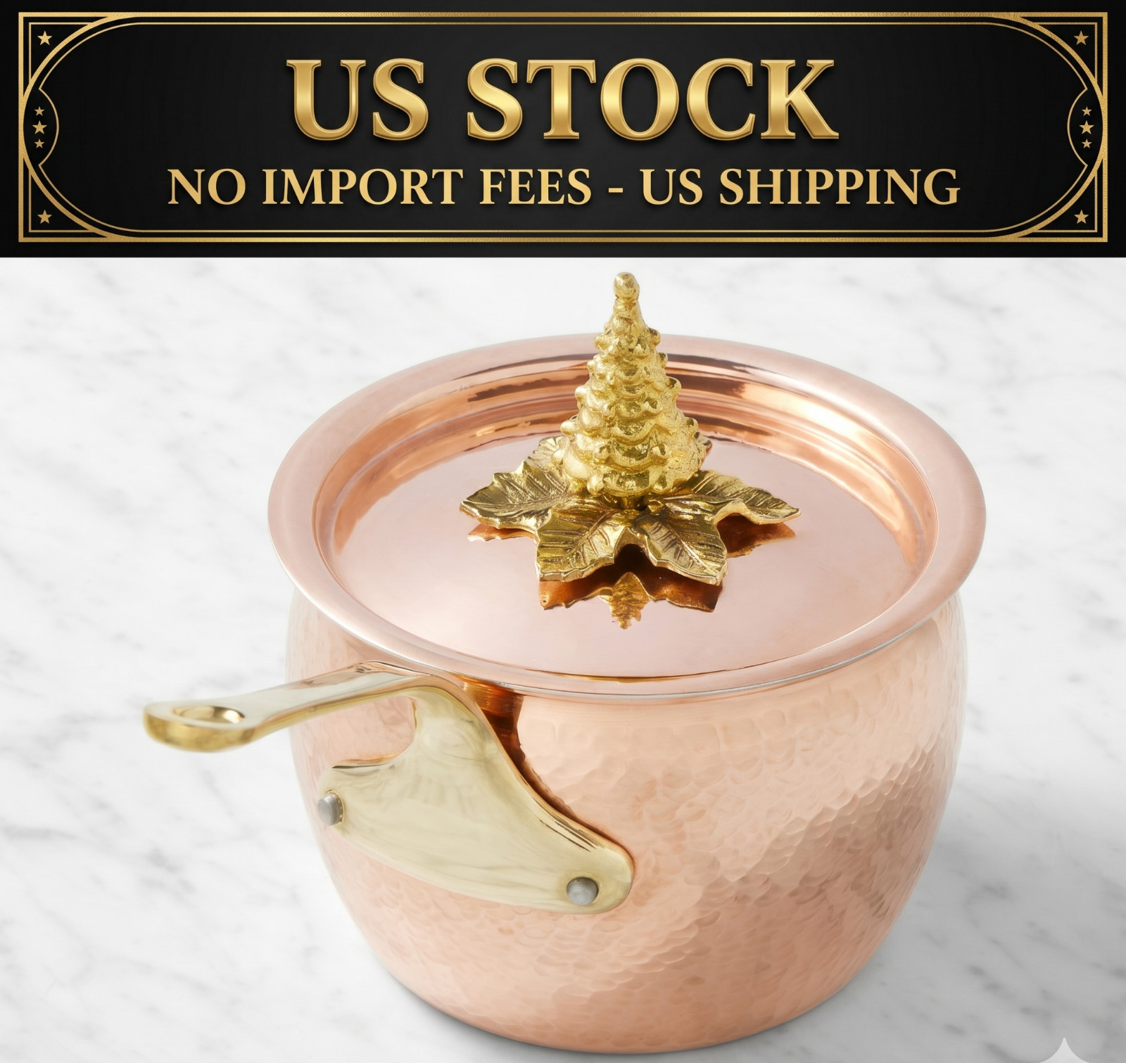 Ruffoni Historia Hammered Copper 1.8-Qt Saucepan Tree Knob Lid Italy Handcrafted
