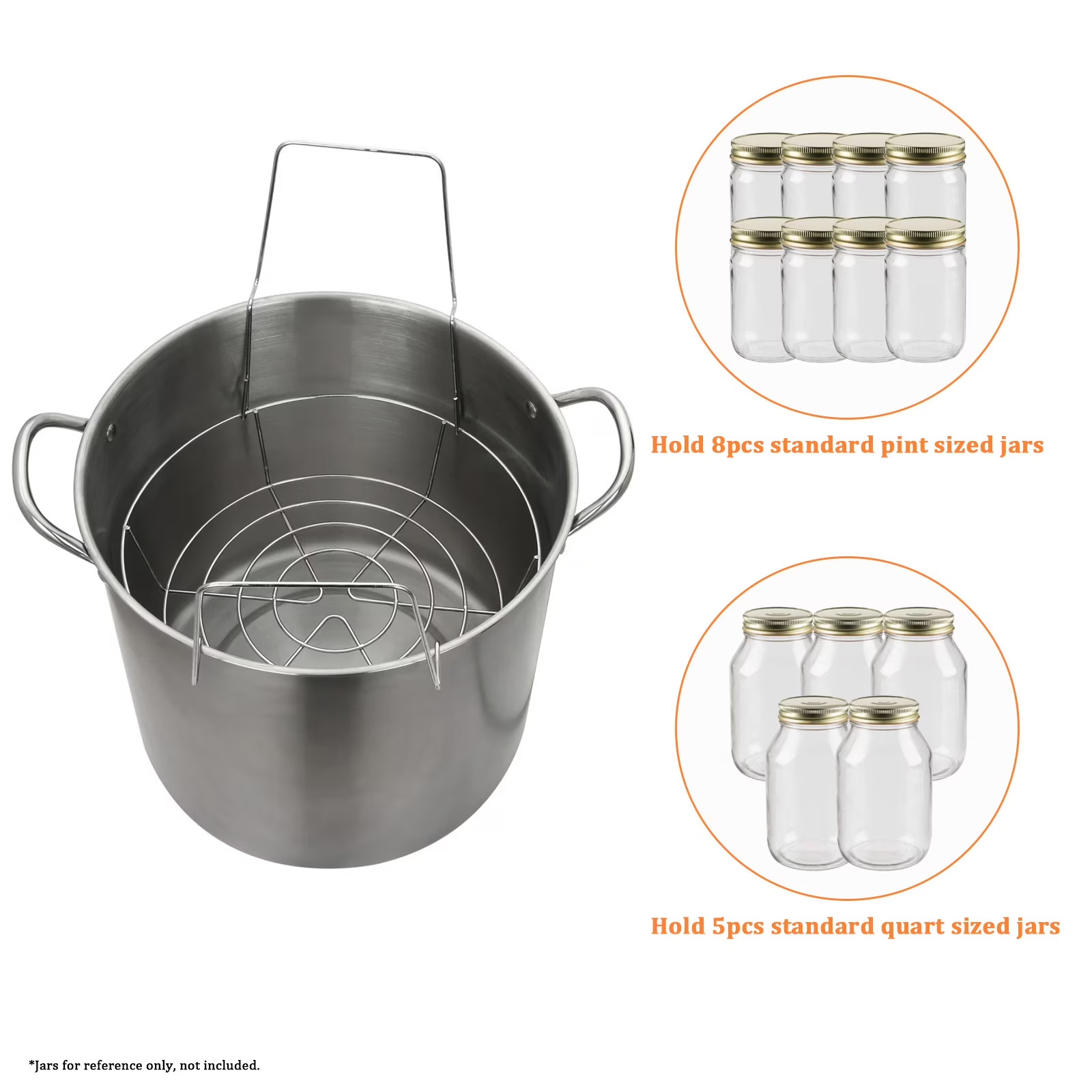 Mainstays 21.5 Quart Stainless Steel Canning Pot with Rack