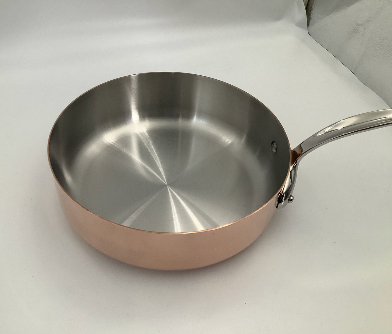 Mauviel M’Heritage 150 S Polished Copper & Stainless Steel Saute Pan, 3.5-qt.