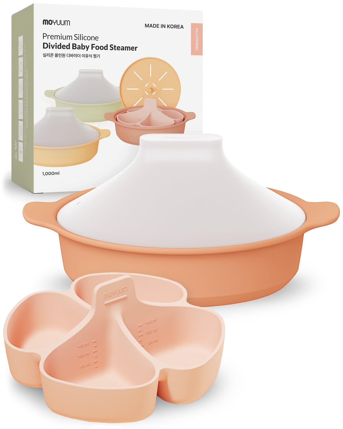 Silicone Microwave Divided Steamer | Made in Korea, Baby Food Maker Bowl with…