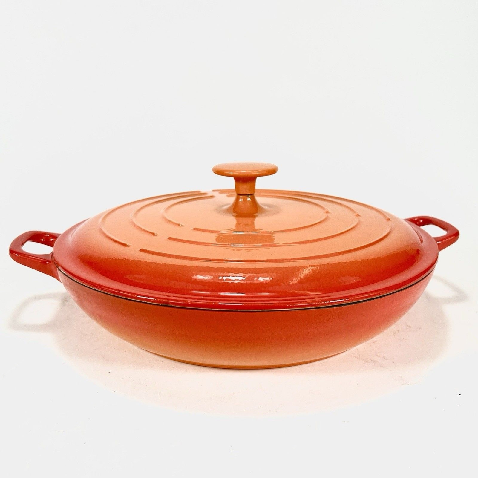 TECHNIQUE Flame 12″ Stoneware Covered Red Serving Casserole Dish with Lid NEW