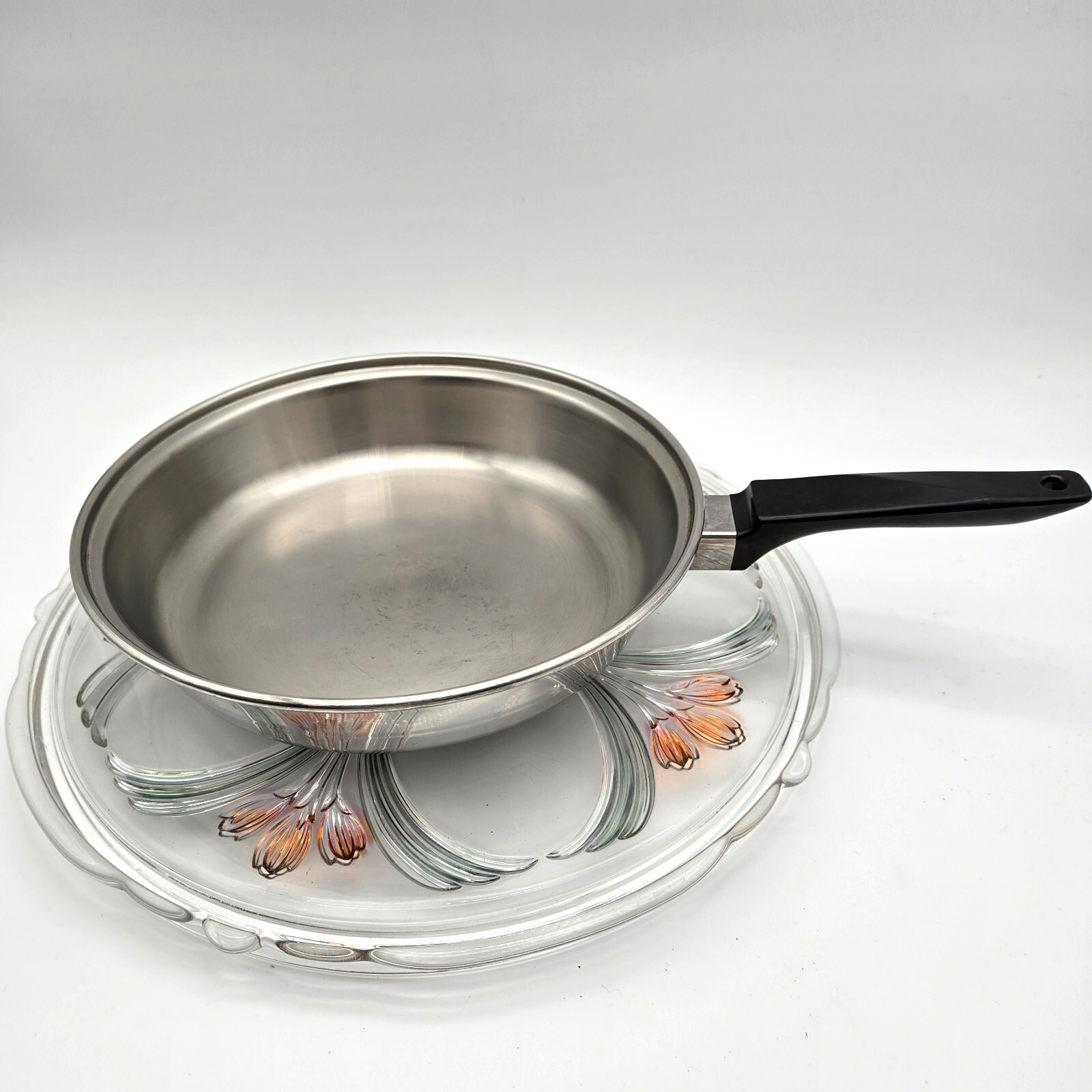 Vintage EKCO FLINT 10″ Stainless Steel Skillet Frying Pan – No Lid