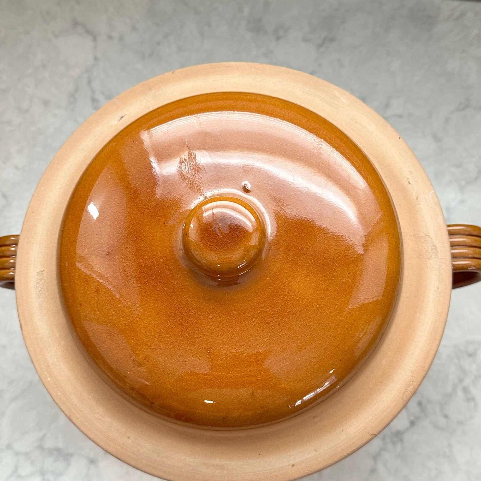 Digoin Gres Pots France Terracotta Bean Pot Brown Glazed Stoneware with Lid