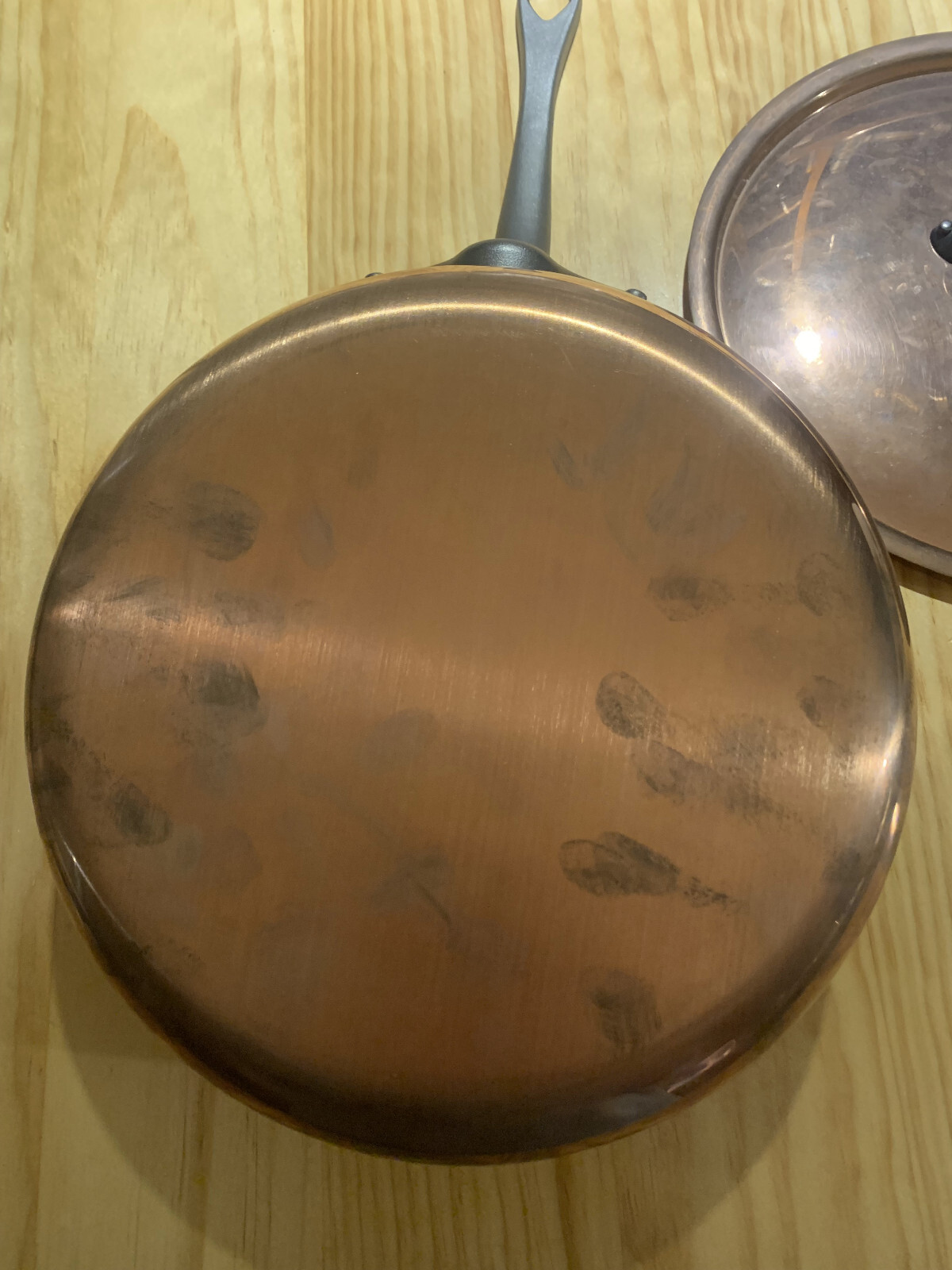 Mauviel M’Heritage M150C 3.2QT Saute Fry Pan w/ Lid, 90% Copper 10% Stainless