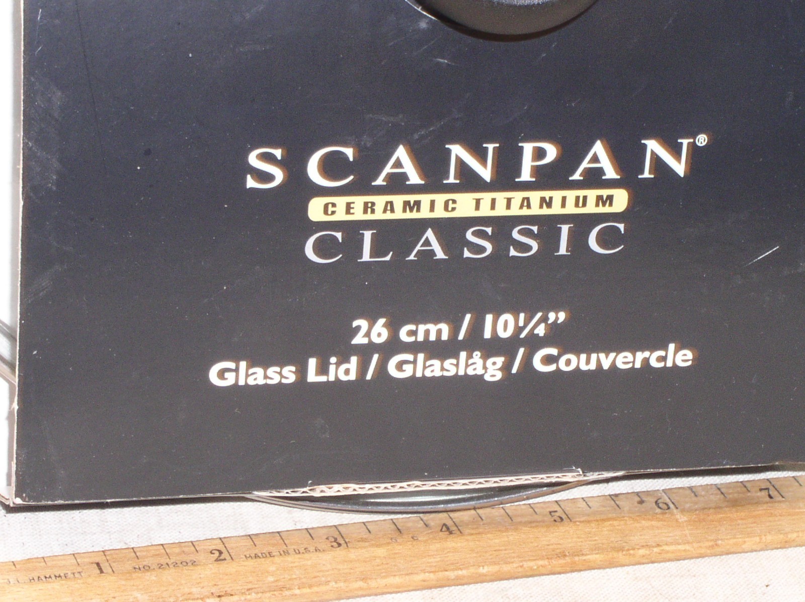 NEW SCANPAN CLASSIC DENMARK 10-1/4 INCH 10.25″ 26 CM GLASS LID CERAMIC TITANIUM