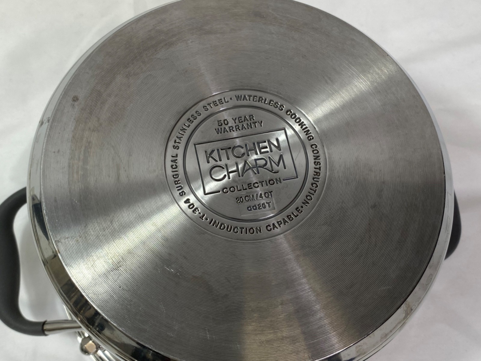 Kitchen Charm T304 Surgical Stainless 6 Piece Set-4 qt Dutch Oven /8″ Pan/2 QT.