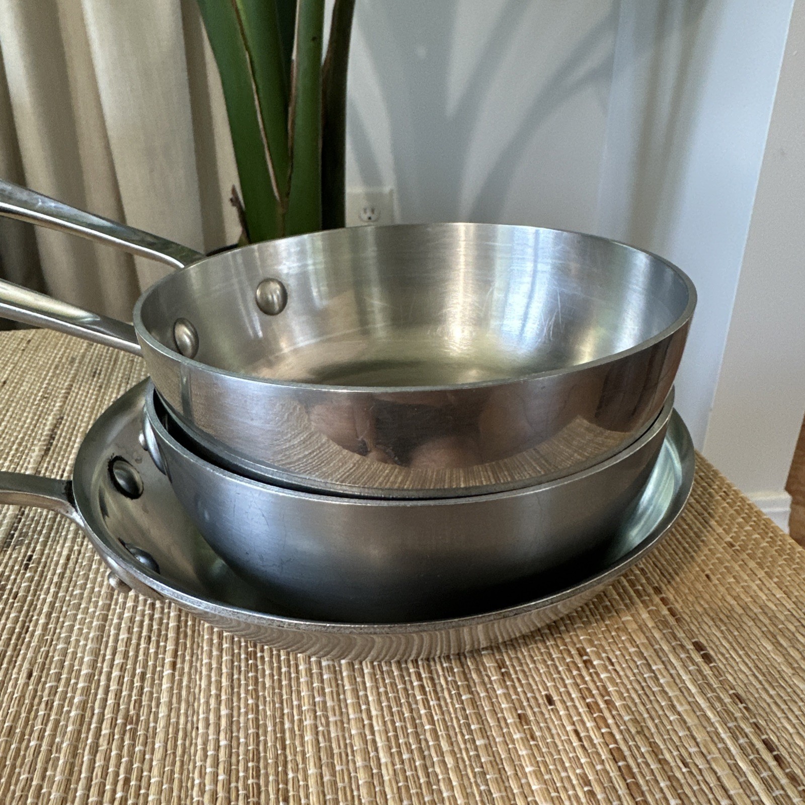 All-Clad Set Of 3 Stainless Steel 8” Stainless Steel Pan 2 Sauce Pans No Lids