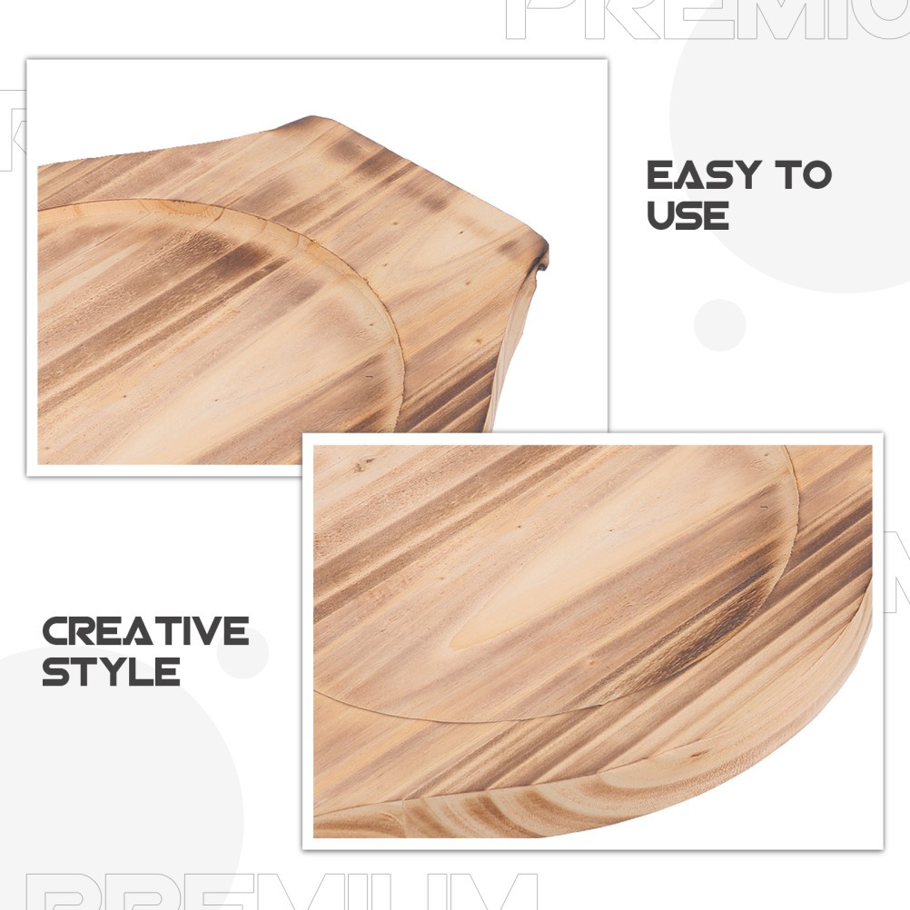 2Pcs Brown Wood Kitchen Trivets Heat Resistant Hot Pot Holders with Stable Base