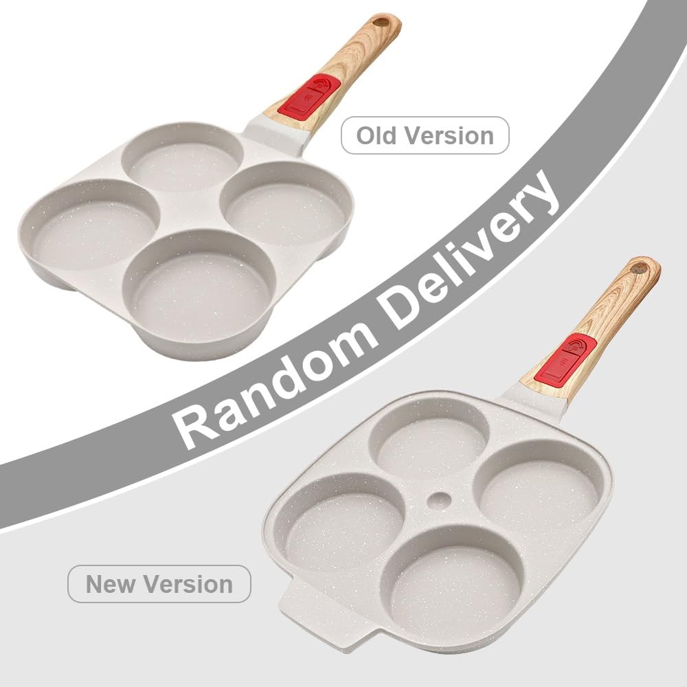 Egg Pan Induction, Non Stick 4 Cup Pancake Pan with Detachable Handle Burger …