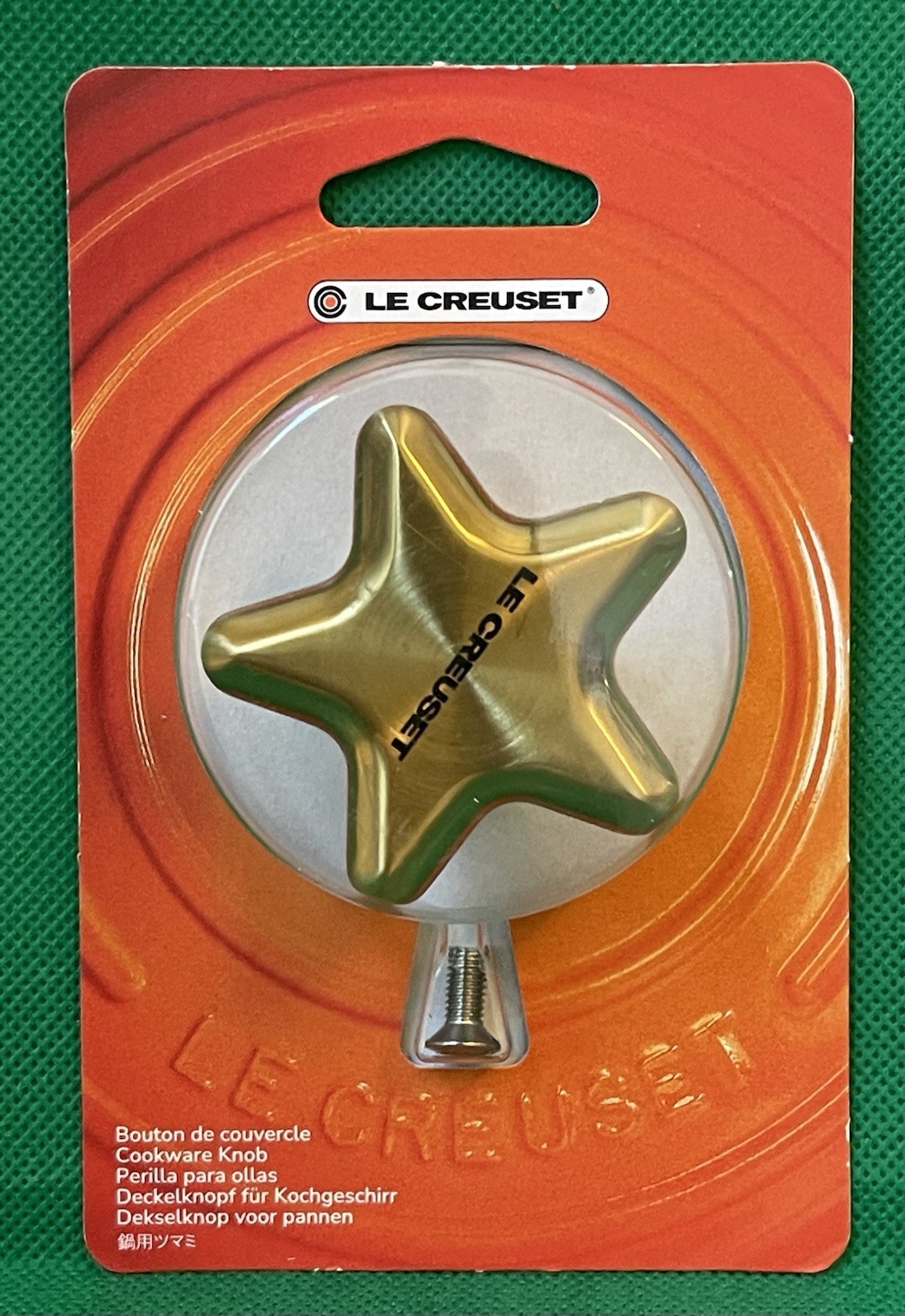 Le Creuset 2.2” 57mm STAR ⭐️ Gold Stainless Steel Signature Cookware Knob Only