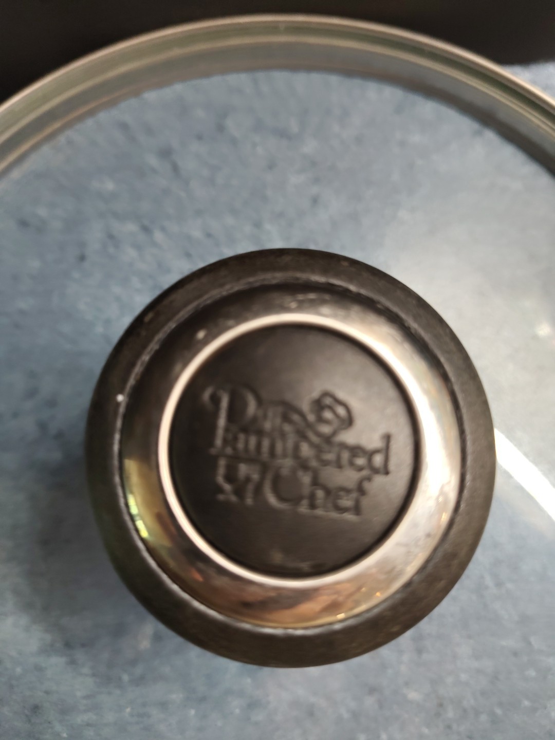 Pampered Chef Glass 7 1/2″ Black Knob Clear View Replacement Skillet Lid