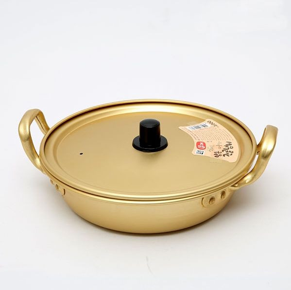 New! Korean Noodle Ramen Ramyun Jeongol Pot with Lid, Size(Flat Type 18, 22cm)