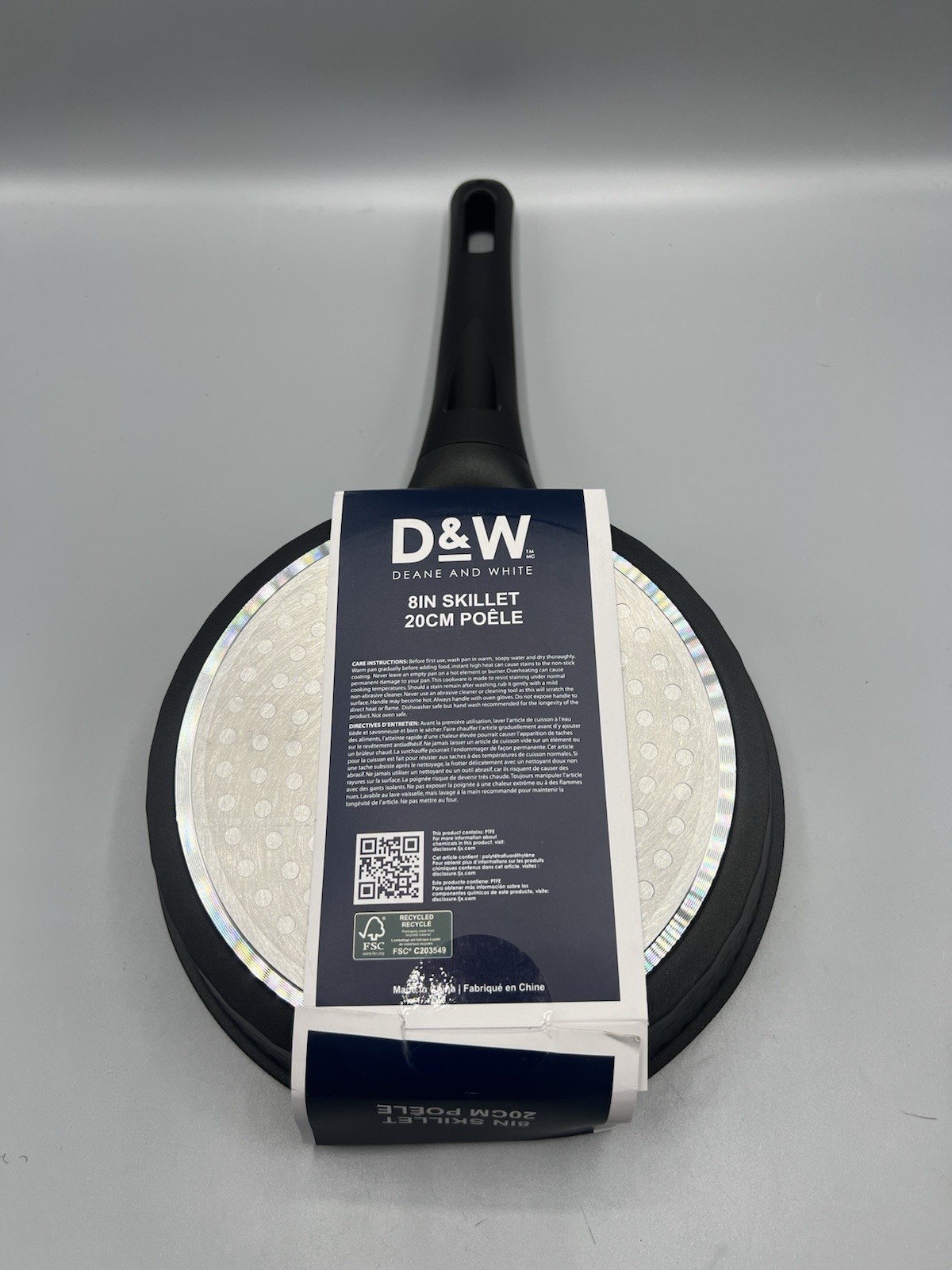 D&W Deane And White Cookware 8in Frying Pan Skillet Nonstick Interior Black