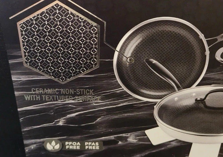 Sharper image Premium Cookware set 10pc ceramic non stick Tri-ply Stainless New