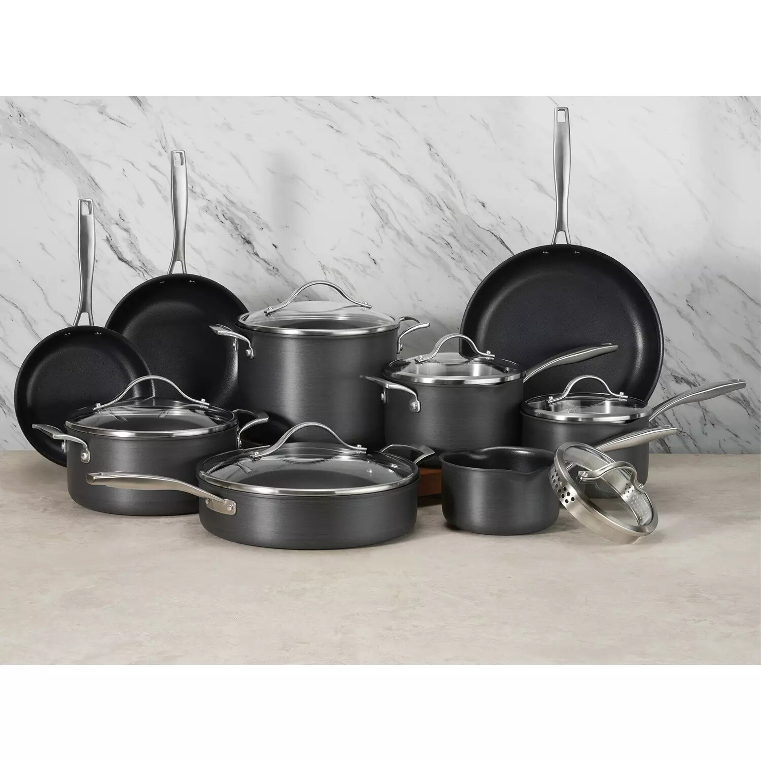 Member’s Mark 15-Piece Hard Anodized Aluminum Non-stick Cookware Set NEW