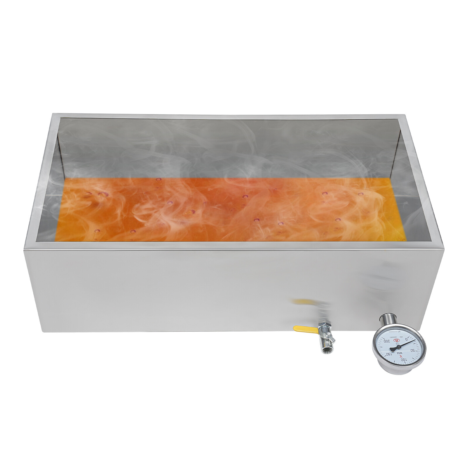 Stainless Steel Maple Syrup Evaporator Pan w Valve and Thermometer Boiling Pan