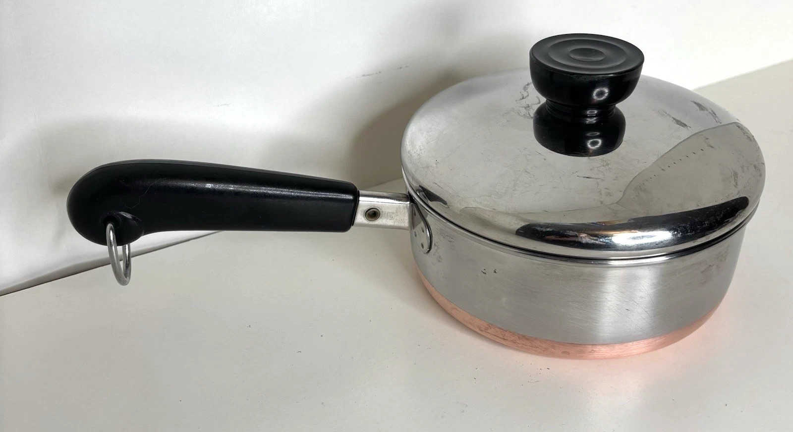 Revere Ware 3/4Qt Saucepan Copper Clad Stainless Dipper Measure Pot Lid