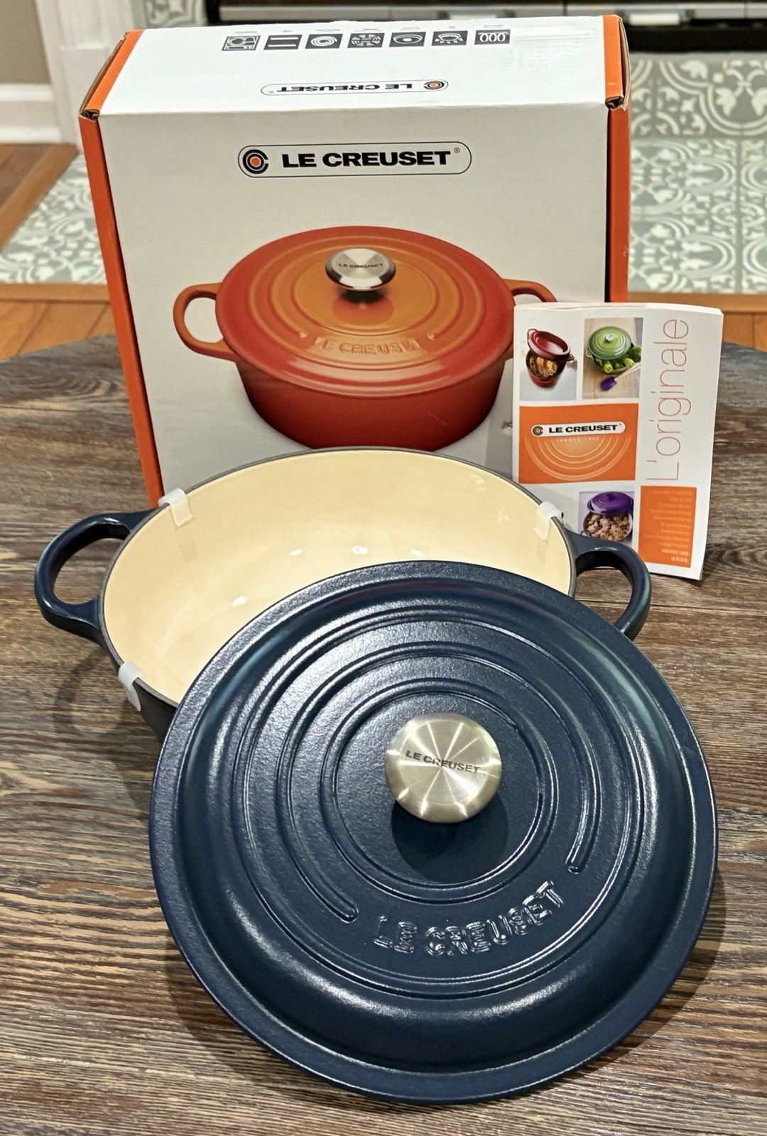 LE CREUSET Marmite Signature Gourmet Round 2.5 Qt Stew Pot – Matte Navy – NIB