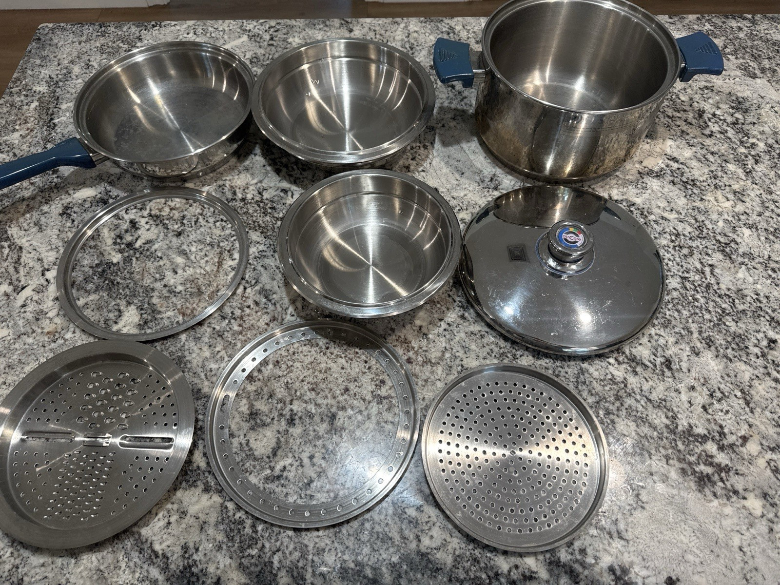 AirCore Walkaway Cookware Thermo Dynamic Set Stock Pot Sautee Pan Rings Inserts