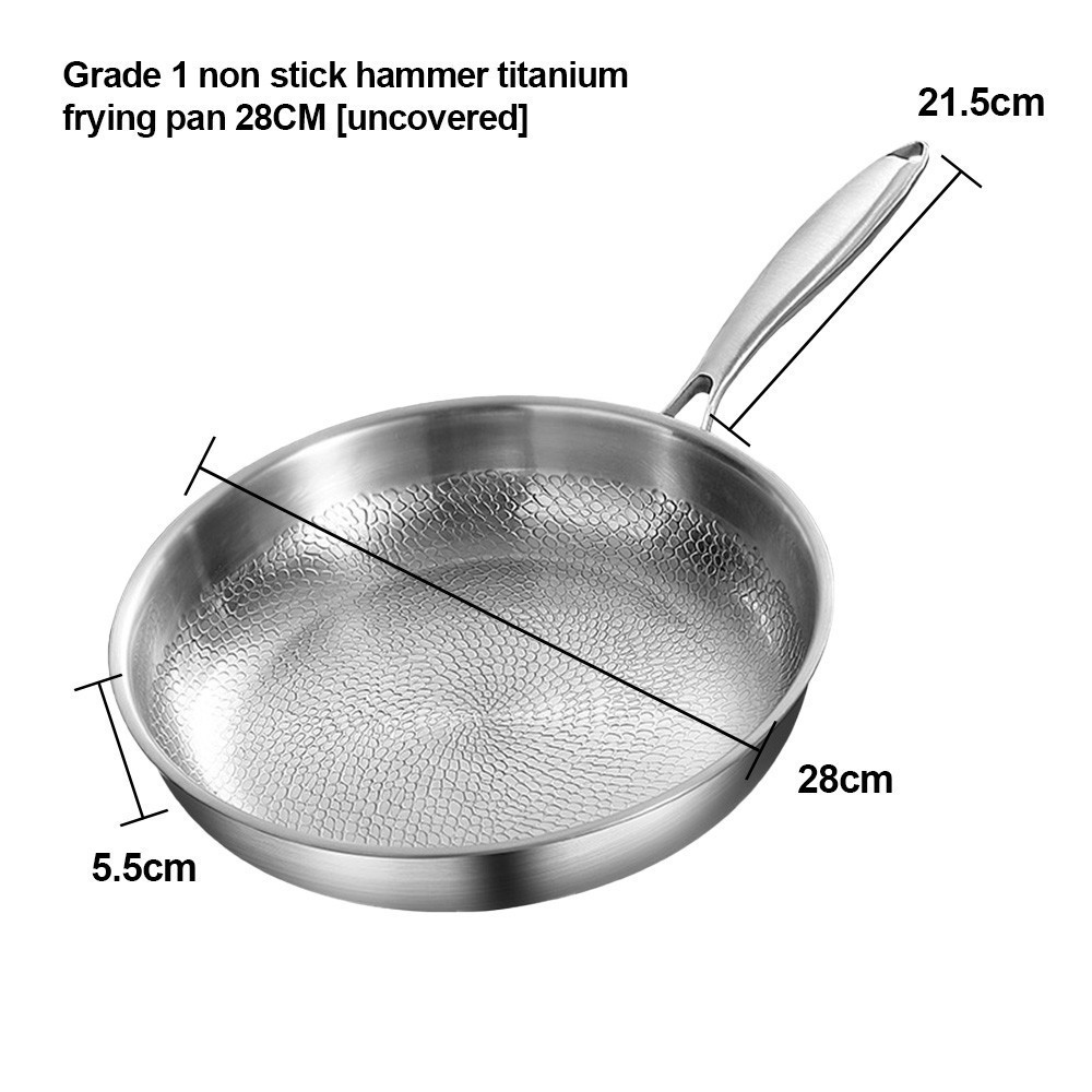 New Pure Titanium Pan, 100% Titanium Pans for Cooking Non Stick, Stainless Steel