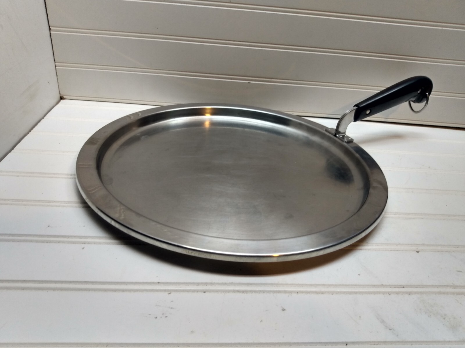 Revere Ware 13.5″ Griddle Copper Bottom Stainless Skillet Flat Grill Pan Roaster