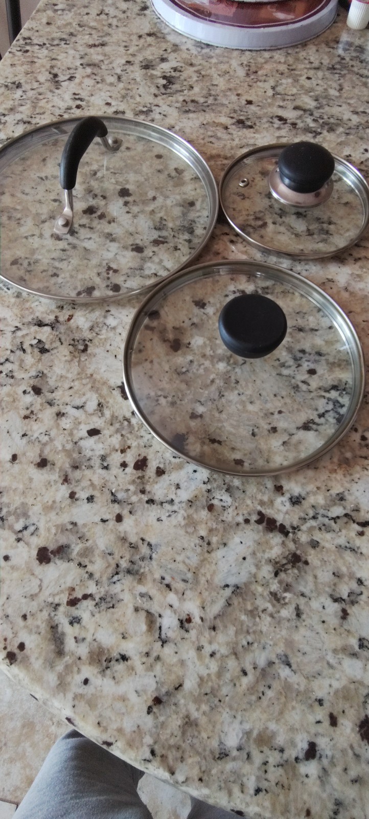 3 pot glass lid 6 ,7.5,9 inches