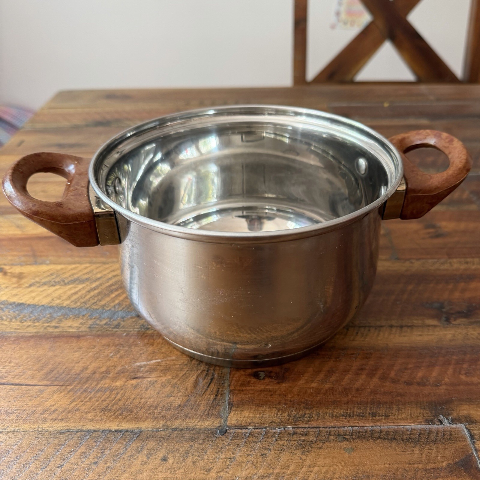 Uniware 1.5L Stainless Steel Sauce Pot Brown Handles Encapsulated Base No Lid