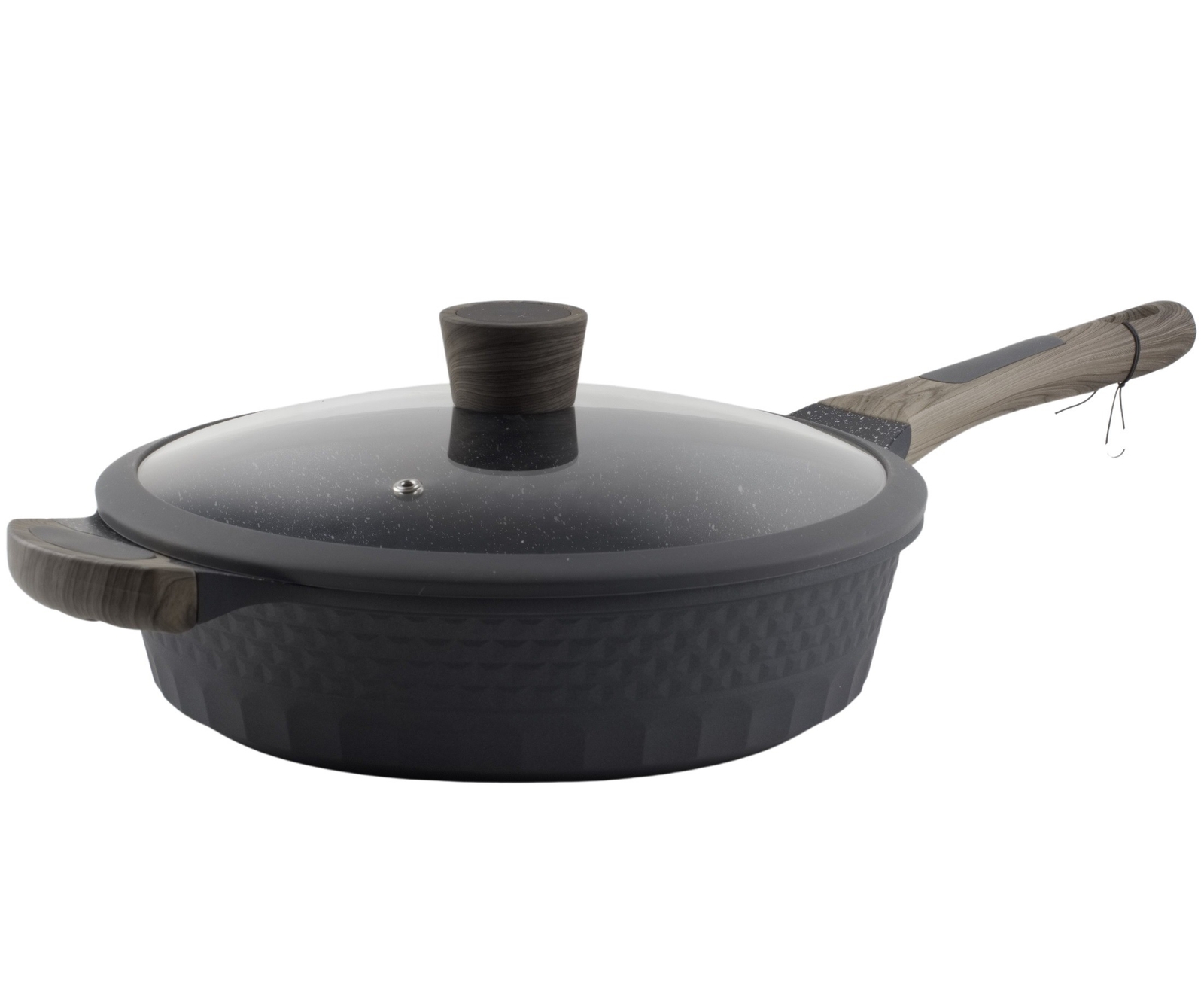 D&W Deane & White 3.9 qt Saute Pan Skillet Non Stick Frying Pan with Lid Black