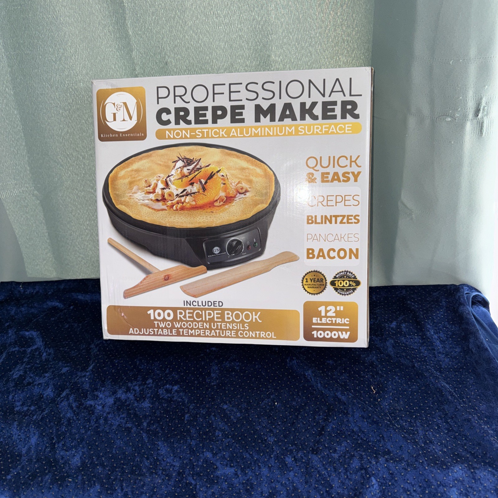 G&M Kitchen Essentials PROFESSIONAL CREPE MAKER *NEW* Non-Stick Aluminum Surface