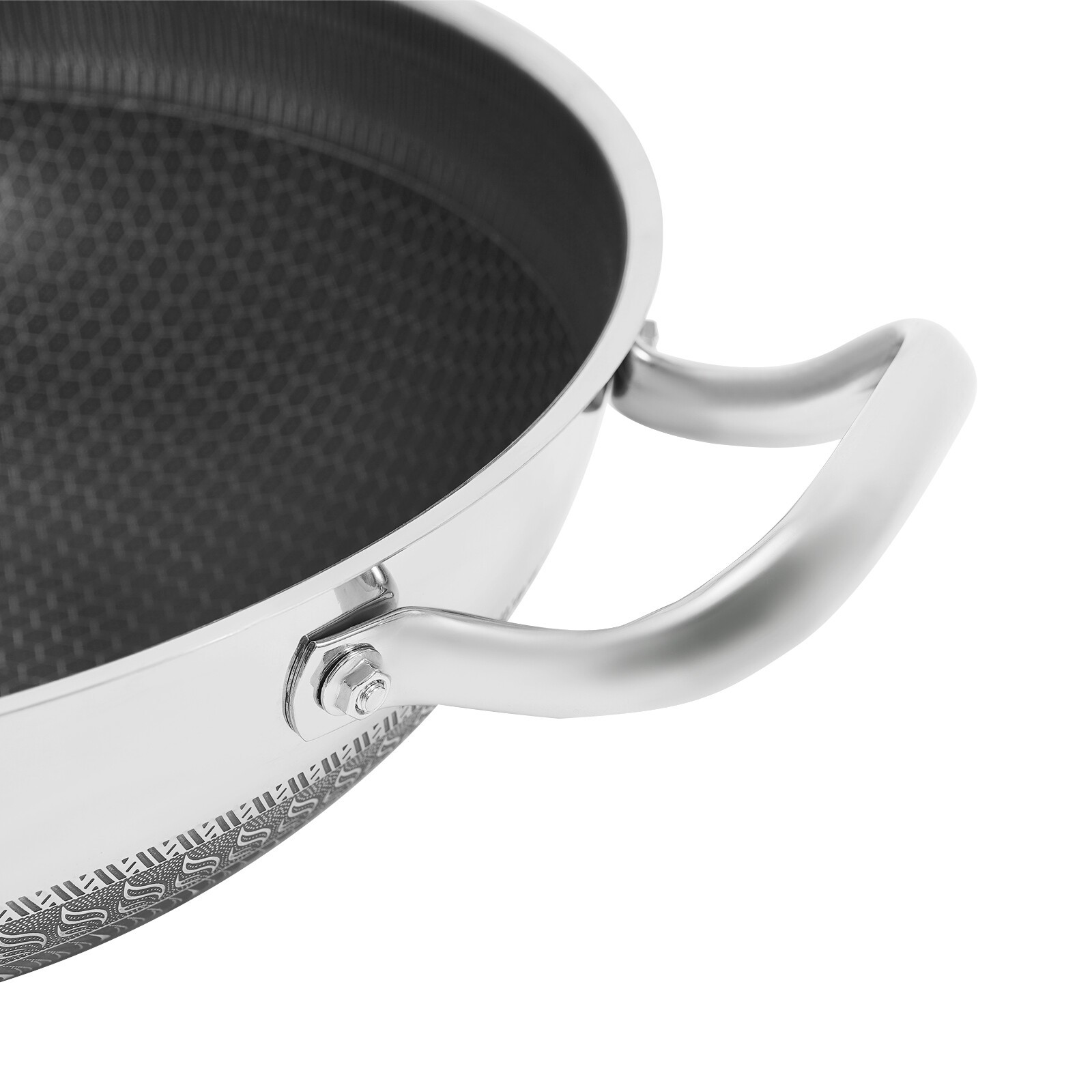 13.19in Non Stick Paella Pan Stainless Steel Frying/Cooking Pan Skillet With Lid