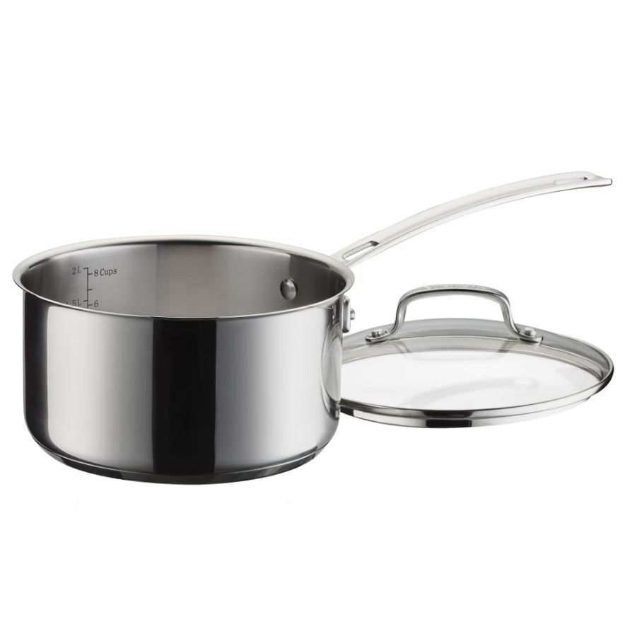 Cuisinart Advantage Pro Series 2.5 Qt Stainless Steel Saucepan Tempered Glass Li