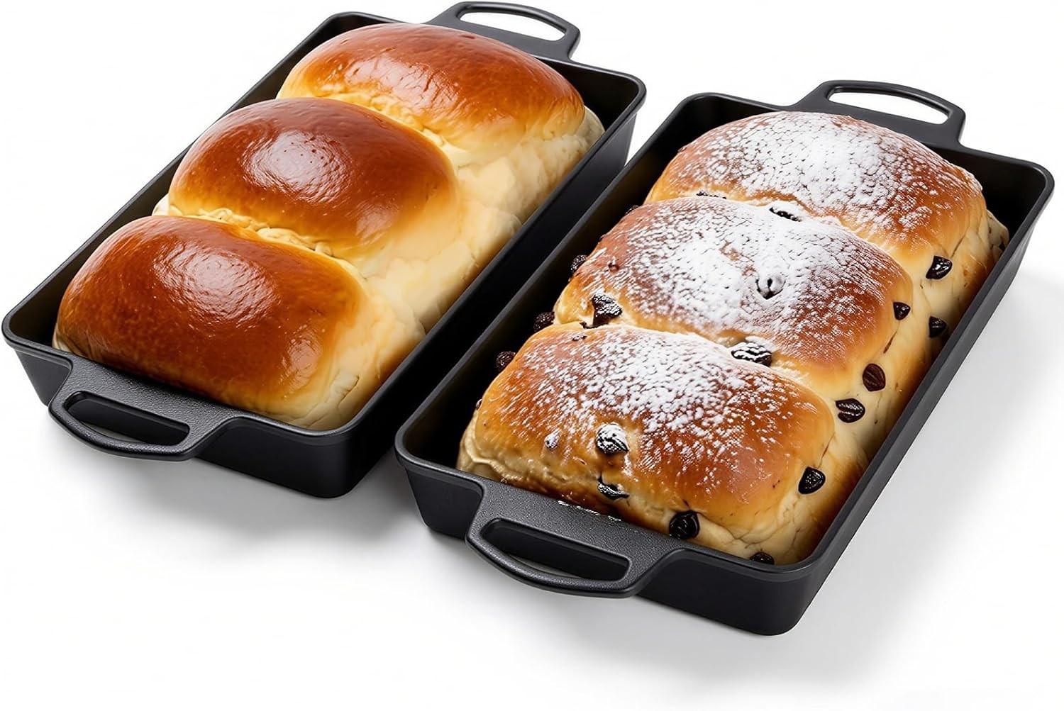 Cast Iron Detroit Style Pizza Pan, 9×13 Inch Pre-Seasoned 4.8 Quart Lar