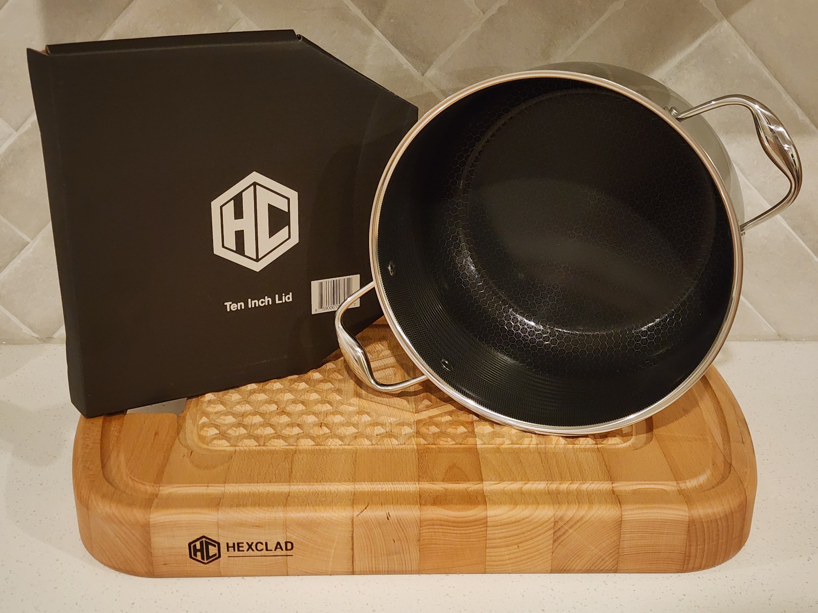 HEXCLAD Non-Stick 8 QUART STOCK POT Pan w/ Glass Lid Cookware 10” – BRAND NEW!