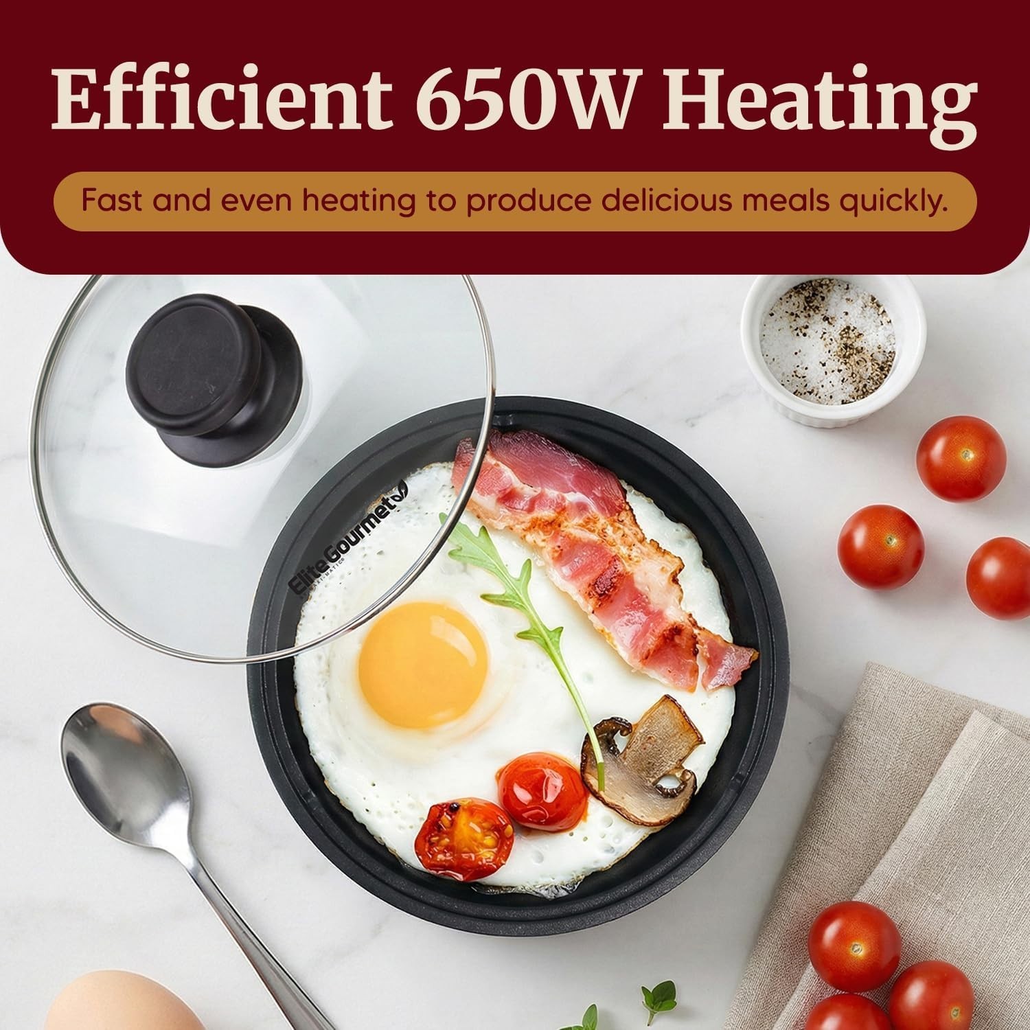 Versatile 8.5-Inch Non-Stick Skillet with Glass Lid – Perfect for Small Spaces