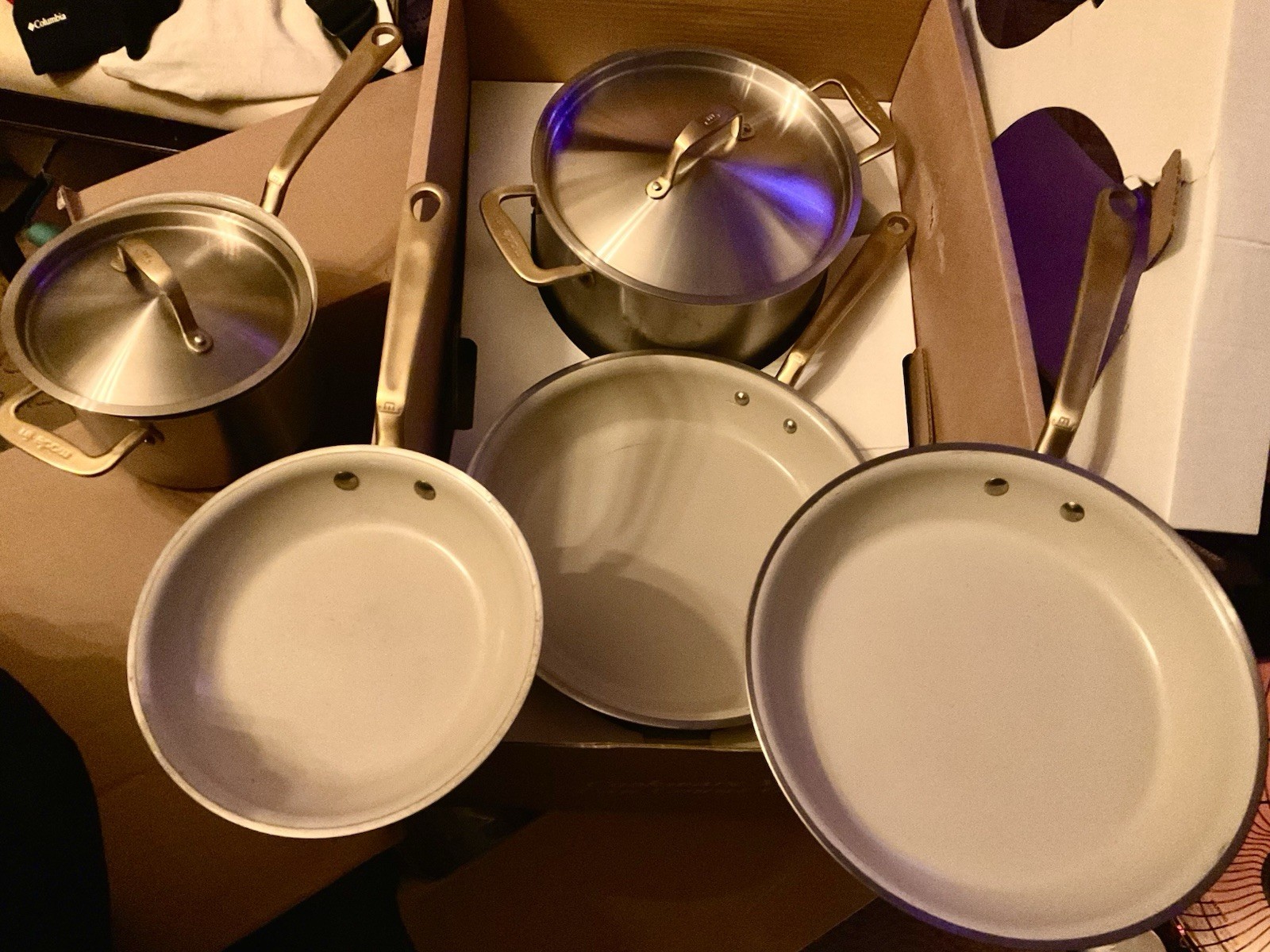 Made In Cookware Ceramiclad Non-Stick 7 Pc Set Silver Frying Saucepan
