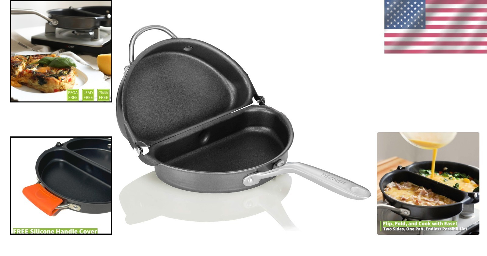 Korean Made PFOA-Free Black Omelette Pan for Healthy Cooking