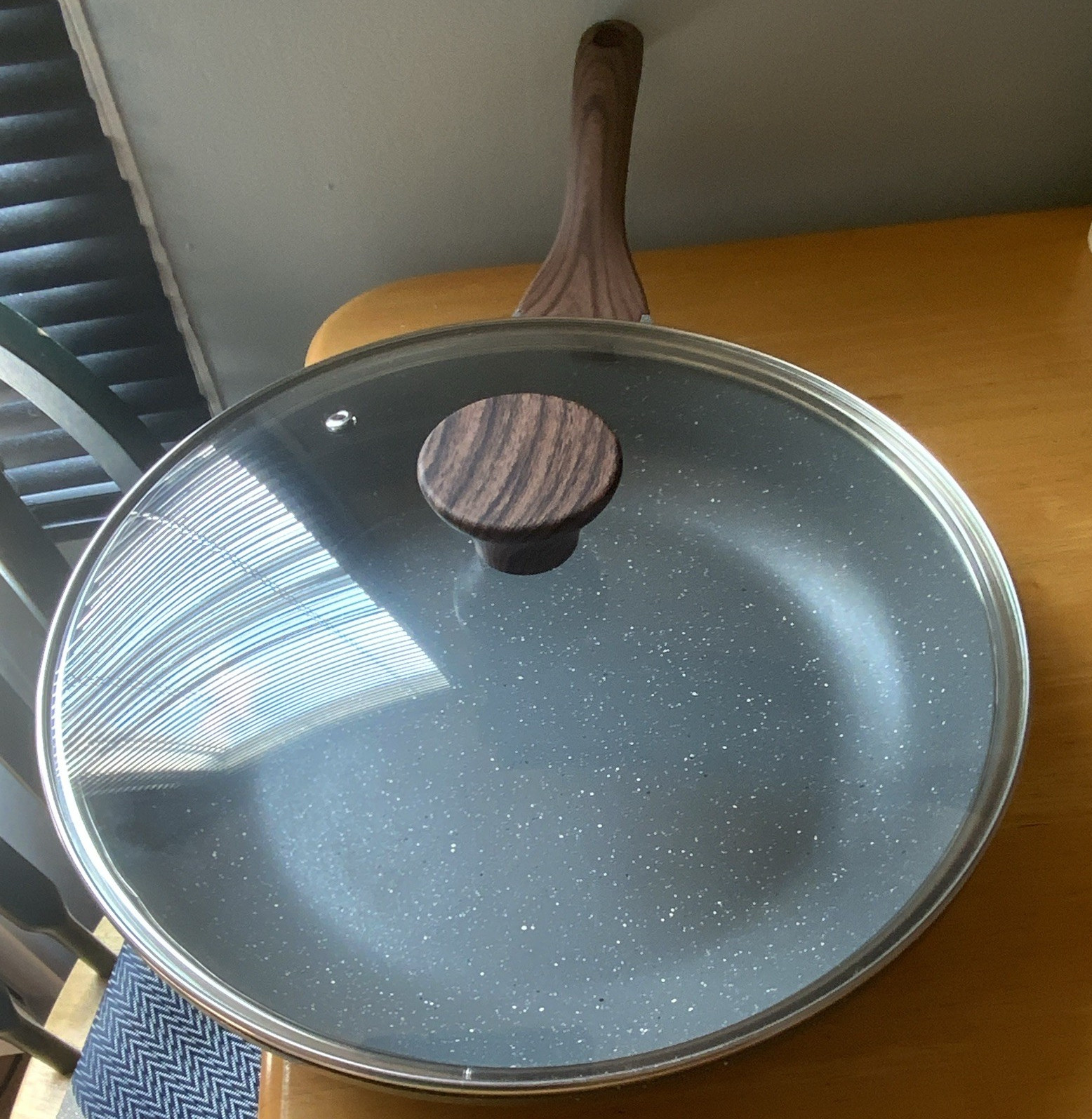 SENSARTE 12in Nonstick Round Frying Pan w/Lid, Induction Gas Electric