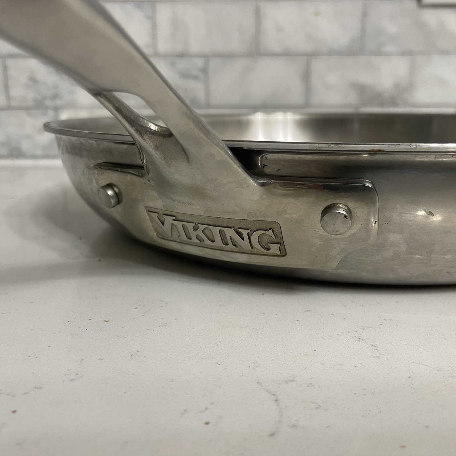 Viking 12” 18/8 Stainless Steel Fry Pan 3- Ply Bonded W/Aluminum Core