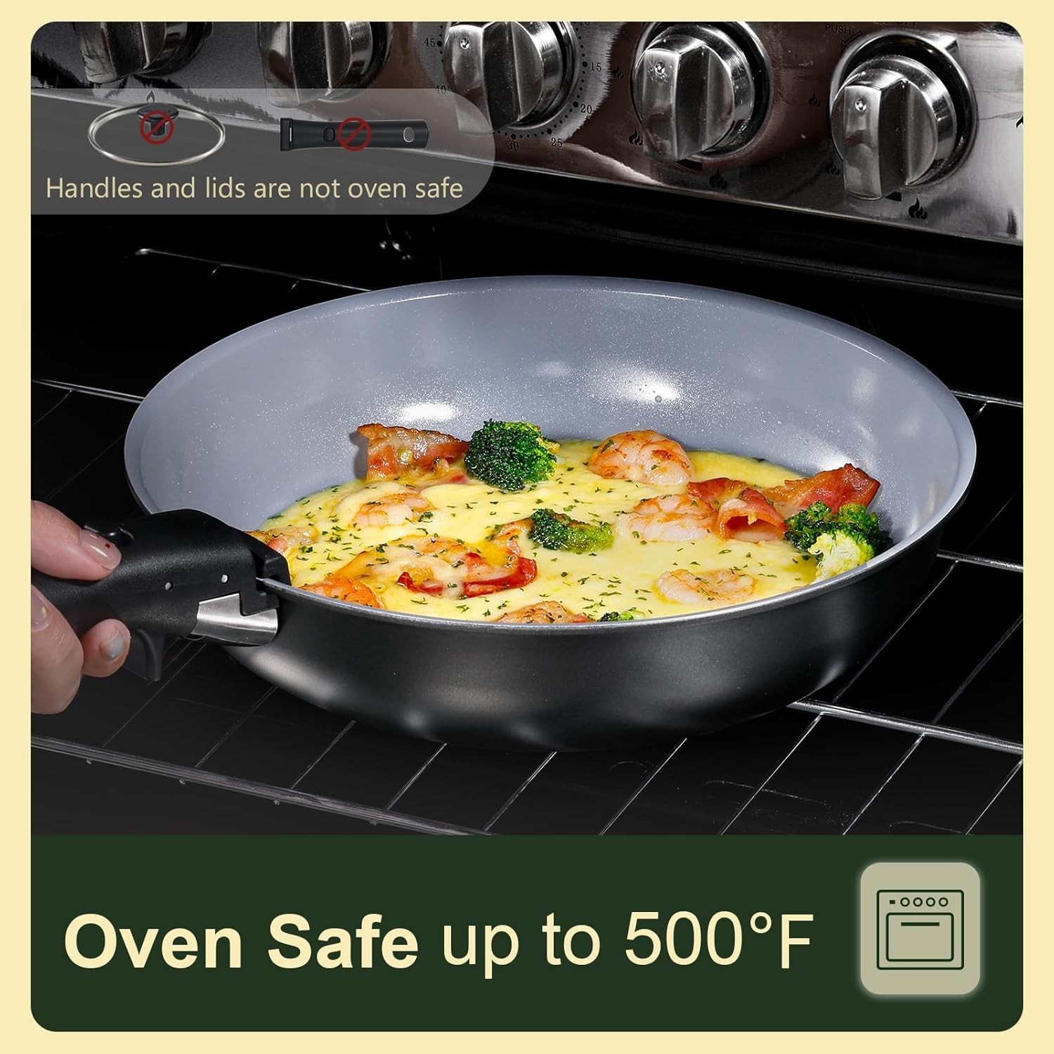 Compact Ceramic Cookware Set, Induction Compatible