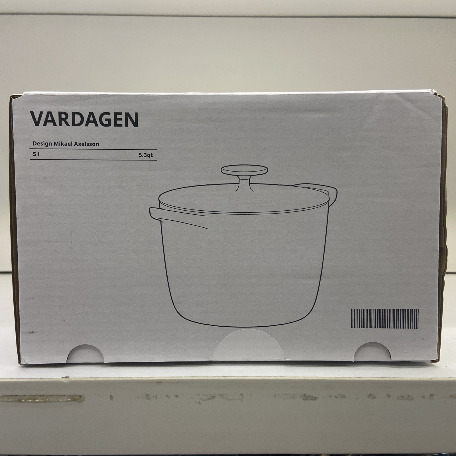 Brand New IKEA VARDAGEN Cast-Iron Matte Black Pot Lid 5 l (5.3 qt) 805.606.67