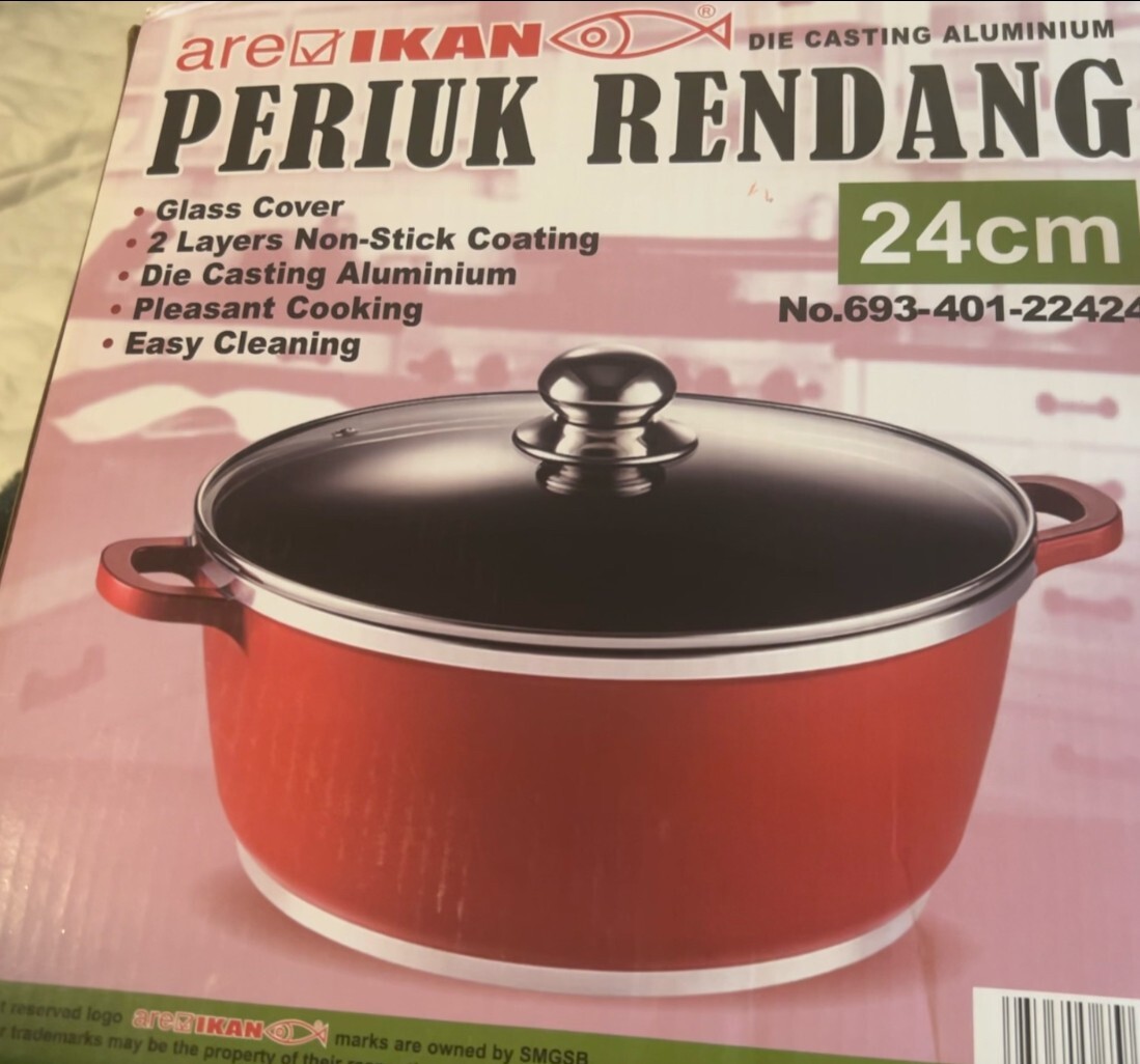 Die-Cast Aluminium Non-Stick Periuk Rendang 24 cm are Ikan