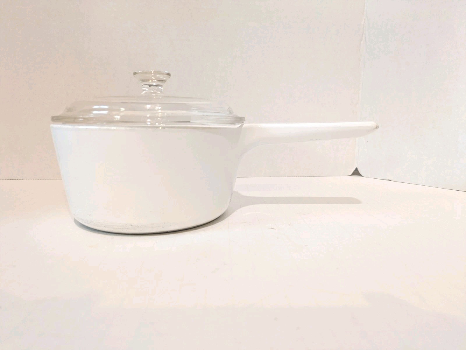Vintage Corning Ware Rangetoppers N-1-B White 1 Quart Saucepan Pot & Pyrex