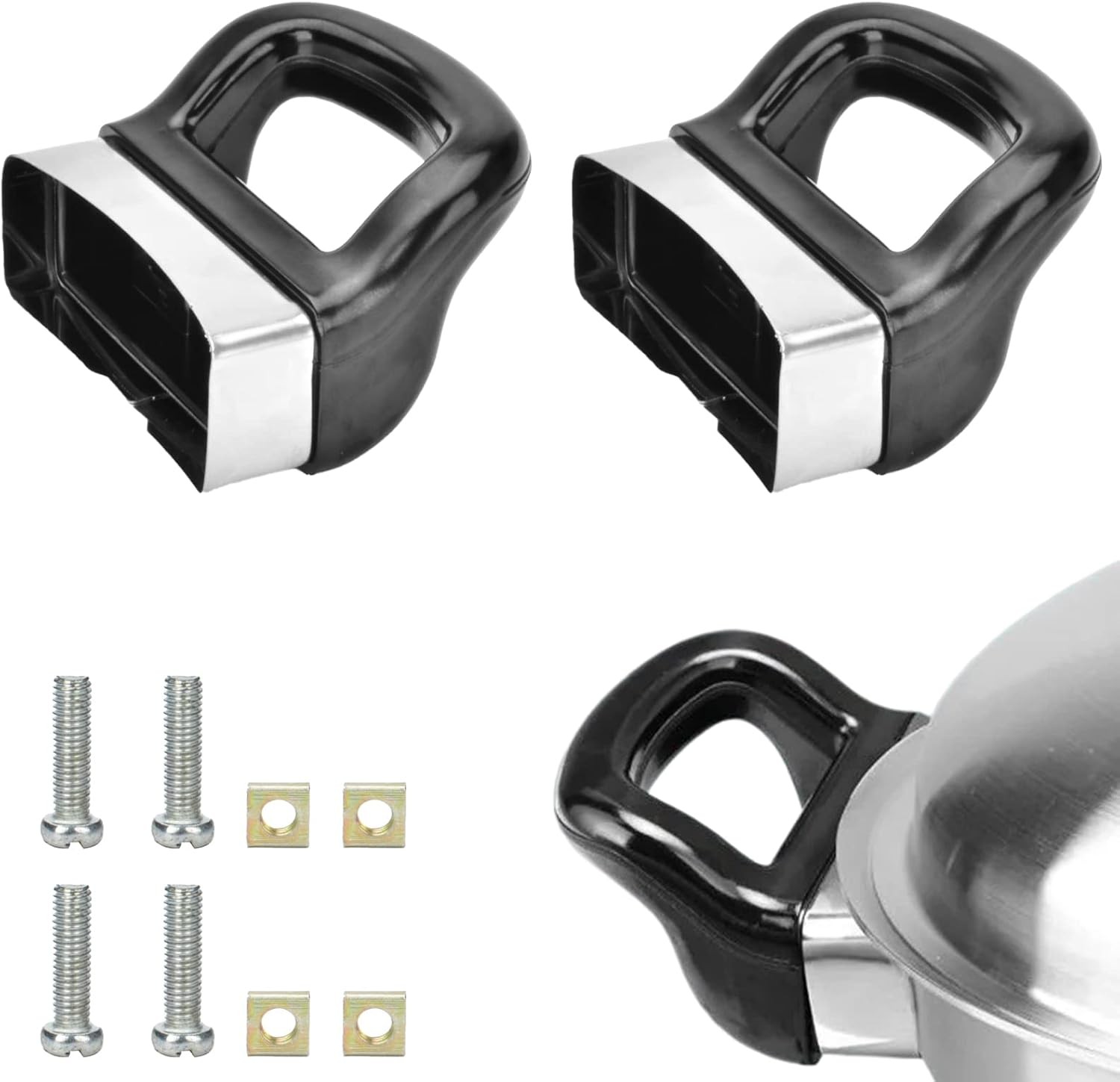 2 Pcs Pot Short Side Handles Replacement Pot Metal Handle Universal Pan Side